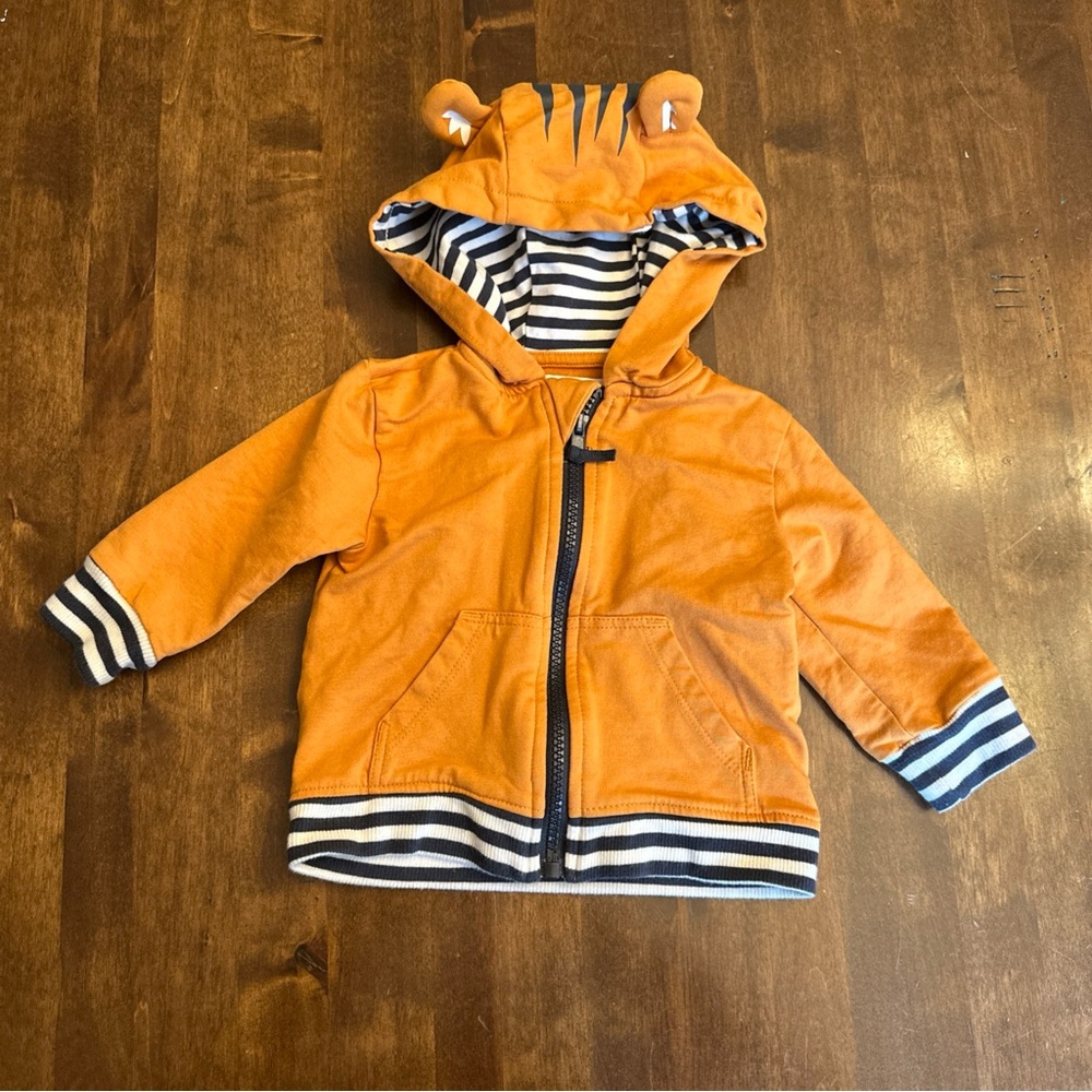 Tommy‎ Bahama 0-3 Months Baby Zip Up Tiger Hoodie Animal Cute Ears 🐅🐯